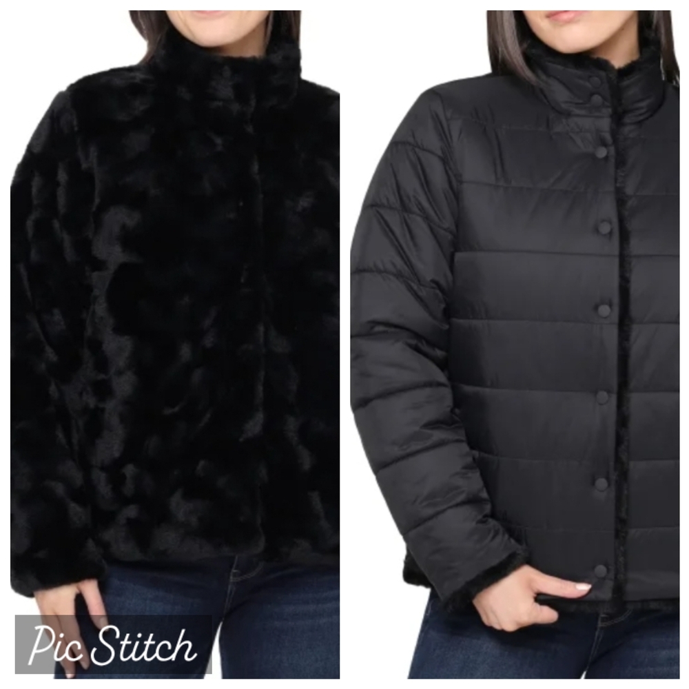 🎈FINAL SALE Nicole Miller Reversible Jacket Black Choose Size NWT